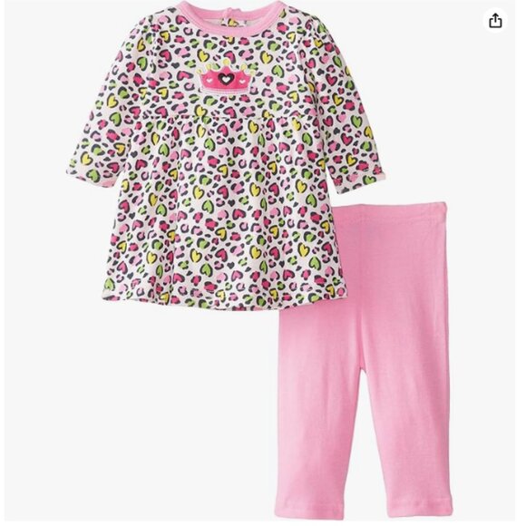 NEW BON BEBE Baby-Girls Newborn Crown Princess Two-Piece Dress & Legging Set - Picture 1 of 1